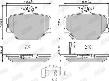 Jurid 571995J - Тормозные колодки, дисковые, комплект www.autospares.lv