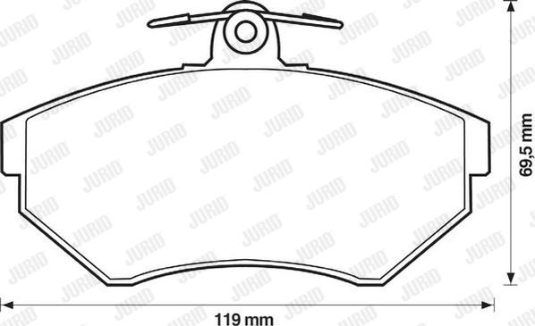 Jurid 571955J - Тормозные колодки, дисковые, комплект www.autospares.lv