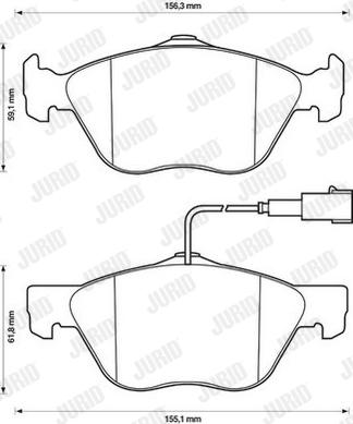 Jurid 571951J - Тормозные колодки, дисковые, комплект www.autospares.lv