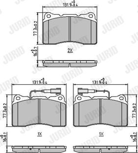 Jurid 571952J - Bremžu uzliku kompl., Disku bremzes www.autospares.lv