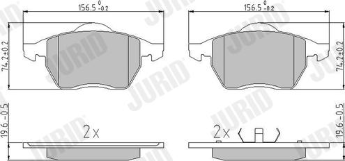 Jurid 571900J - Bremžu uzliku kompl., Disku bremzes www.autospares.lv