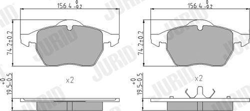 Jurid 571935J - Bremžu uzliku kompl., Disku bremzes www.autospares.lv