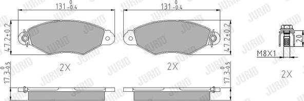 Jurid 571931J - Тормозные колодки, дисковые, комплект www.autospares.lv