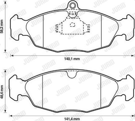 Jurid 571492J - Тормозные колодки, дисковые, комплект www.autospares.lv