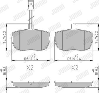 Jurid 571444J - Тормозные колодки, дисковые, комплект www.autospares.lv