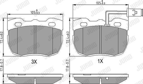 Jurid 571439J - Тормозные колодки, дисковые, комплект www.autospares.lv