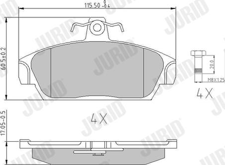 Jurid 571436J - Bremžu uzliku kompl., Disku bremzes www.autospares.lv