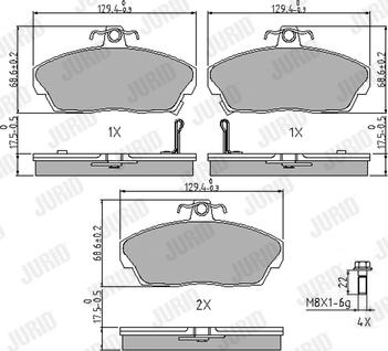 Jurid 571438J - Тормозные колодки, дисковые, комплект www.autospares.lv