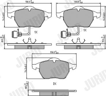 Jurid 571512J - Тормозные колодки, дисковые, комплект www.autospares.lv