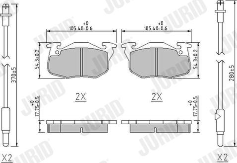 Jurid 571525J - Bremžu uzliku kompl., Disku bremzes www.autospares.lv