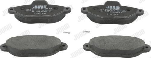 Jurid 571528J - Тормозные колодки, дисковые, комплект www.autospares.lv