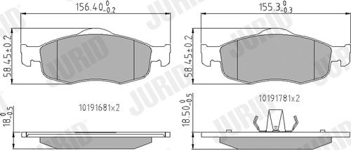 Jurid 571832J - Bremžu uzliku kompl., Disku bremzes autospares.lv