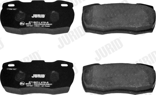 Jurid 571827J - Bremžu uzliku kompl., Disku bremzes www.autospares.lv