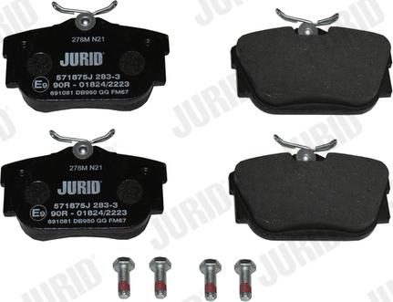 Jurid 571875J - Bremžu uzliku kompl., Disku bremzes www.autospares.lv