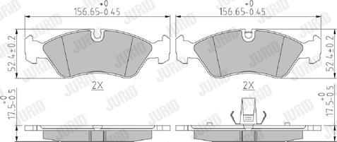 Jurid 571391J - Тормозные колодки, дисковые, комплект www.autospares.lv