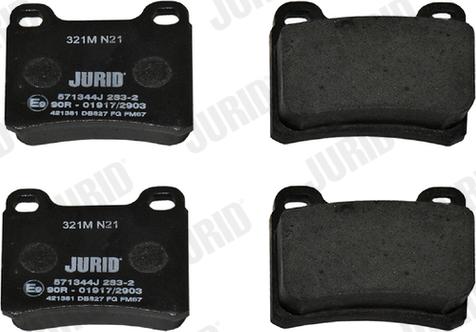 Jurid 571344J - Bremžu uzliku kompl., Disku bremzes www.autospares.lv