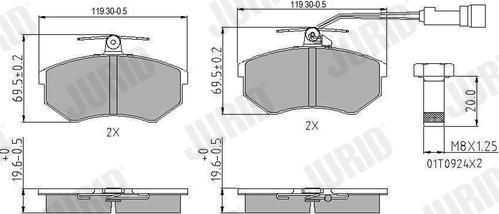 Jurid 571356J - Тормозные колодки, дисковые, комплект www.autospares.lv