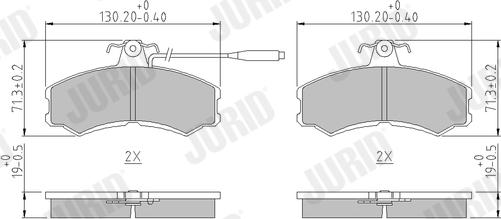 Jurid 571304J - Bremžu uzliku kompl., Disku bremzes www.autospares.lv