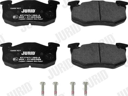 Jurid 571747J - Тормозные колодки, дисковые, комплект www.autospares.lv