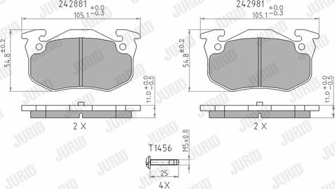 Jurid 571747J - Тормозные колодки, дисковые, комплект www.autospares.lv