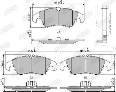 Jurid 573944J - Bremžu uzliku kompl., Disku bremzes www.autospares.lv