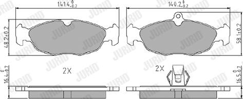 Jurid 573940J - Bremžu uzliku kompl., Disku bremzes www.autospares.lv