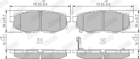 Jurid 573959J - Bremžu uzliku kompl., Disku bremzes www.autospares.lv