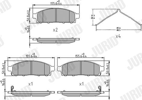 Jurid 573916J - Bremžu uzliku kompl., Disku bremzes www.autospares.lv