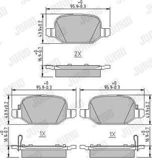 Jurid 573445J - Bremžu uzliku kompl., Disku bremzes www.autospares.lv