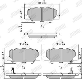 Jurid 573442J - Bremžu uzliku kompl., Disku bremzes www.autospares.lv