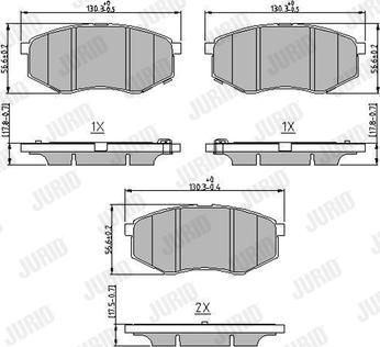 Jurid 573454J - Тормозные колодки, дисковые, комплект www.autospares.lv