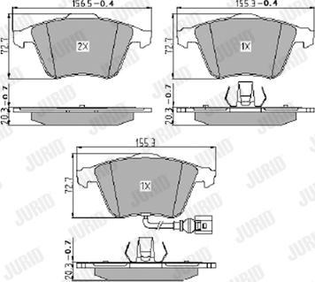 Jurid 573463J - Bremžu uzliku kompl., Disku bremzes www.autospares.lv