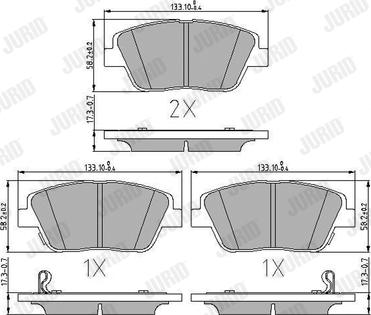 Jurid 573462J - Тормозные колодки, дисковые, комплект www.autospares.lv