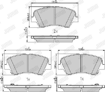 Jurid 573406J - Тормозные колодки, дисковые, комплект www.autospares.lv