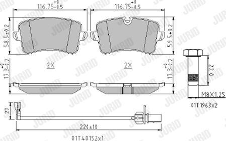 Jurid 573428J - Bremžu uzliku kompl., Disku bremzes www.autospares.lv