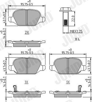 Jurid 573427J - Bremžu uzliku kompl., Disku bremzes www.autospares.lv