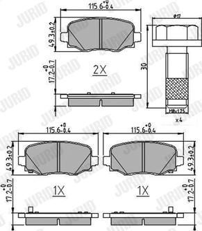 Jurid 573693J - Bremžu uzliku kompl., Disku bremzes www.autospares.lv