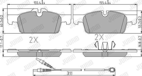 Jurid 573647J - Bremžu uzliku kompl., Disku bremzes www.autospares.lv