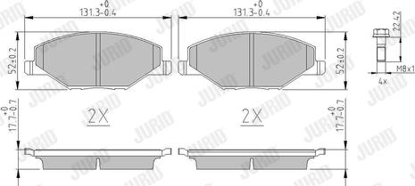 Jurid 573601J - Тормозные колодки, дисковые, комплект www.autospares.lv