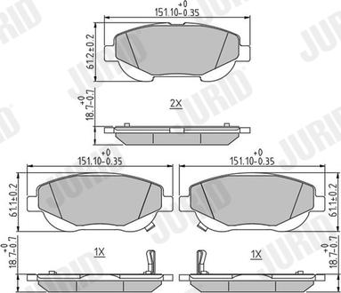 Jurid 573631J - Bremžu uzliku kompl., Disku bremzes www.autospares.lv