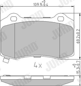 Jurid 573623J - Тормозные колодки, дисковые, комплект www.autospares.lv