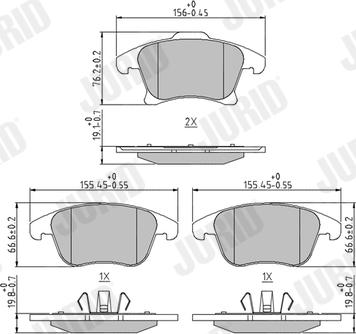 Jurid 573674J - Bremžu uzliku kompl., Disku bremzes www.autospares.lv