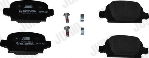 Jurid 573009J - Тормозные колодки, дисковые, комплект www.autospares.lv