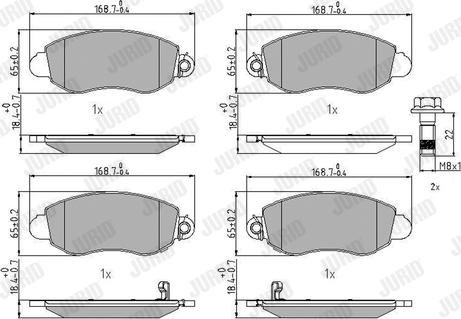 Jurid 573015J - Тормозные колодки, дисковые, комплект www.autospares.lv