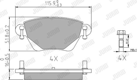 Jurid 573012J - Brake Pad Set, disc brake www.autospares.lv