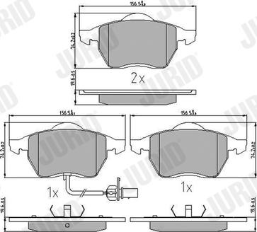 Jurid 573022J - Bremžu uzliku kompl., Disku bremzes www.autospares.lv