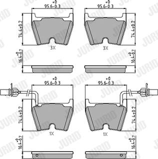 Jurid 573195J - Bremžu uzliku kompl., Disku bremzes www.autospares.lv