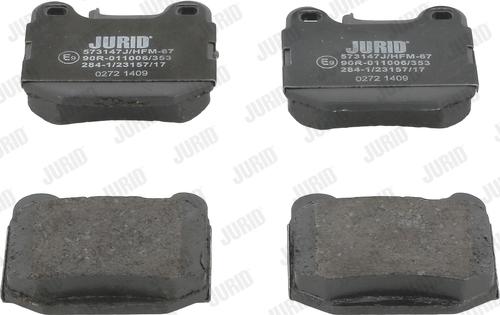 Jurid 573147J - Тормозные колодки, дисковые, комплект www.autospares.lv