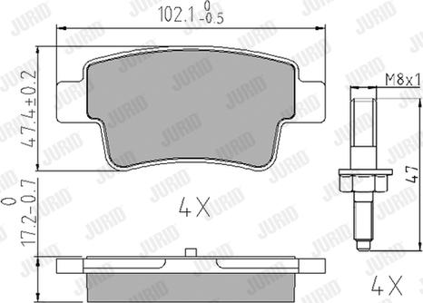 Jurid 573166J - Тормозные колодки, дисковые, комплект www.autospares.lv