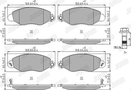 Jurid 573110J - Bremžu uzliku kompl., Disku bremzes www.autospares.lv